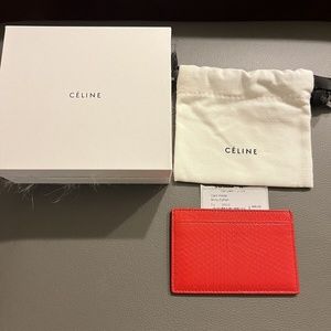 Celine Solo Red Python Cardholder Wallet